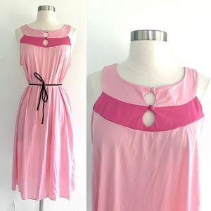 Vintage 60’s pale dusty rose pink mod slip dress nightie lingerie
